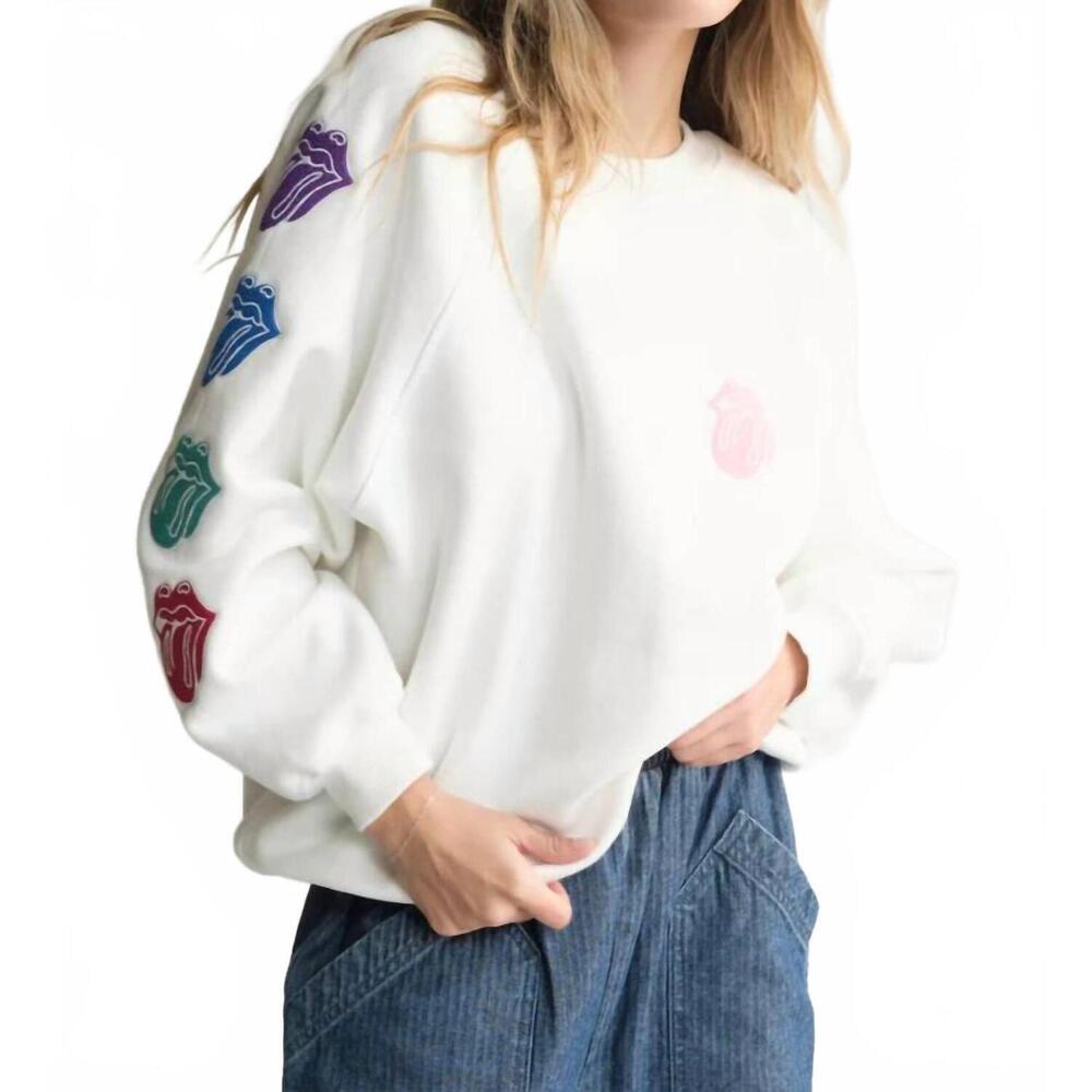 NEW PEOPLE OF LEISURE rolling tone sweatshirt in white